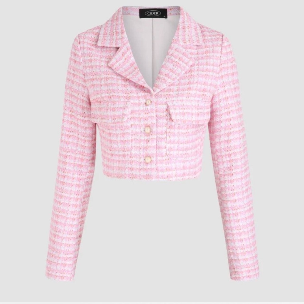 Cider Blush Pink Tweed Blazer